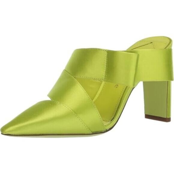 kate spade Shoes - NEW Kate Spade Bianca Pump Leather Satin Pull-On Heel Bright Limeade Size: 6.5